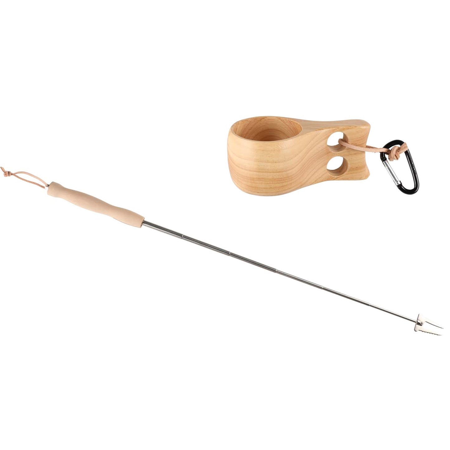 Wooden Cup & Folding Grill Stick Gift Set for Outdoors
