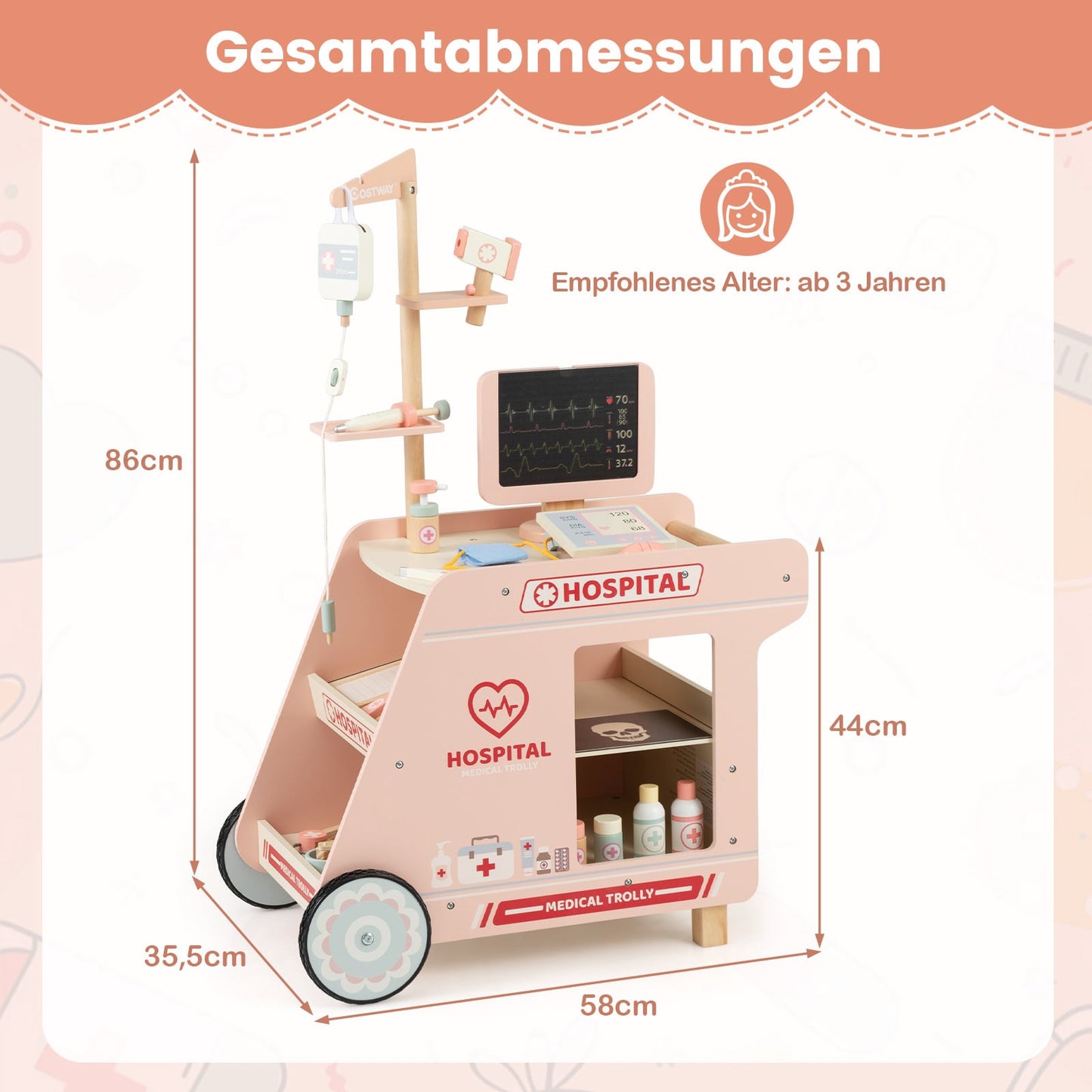 Wooden Doctor Playset with CT Machine & Accessories