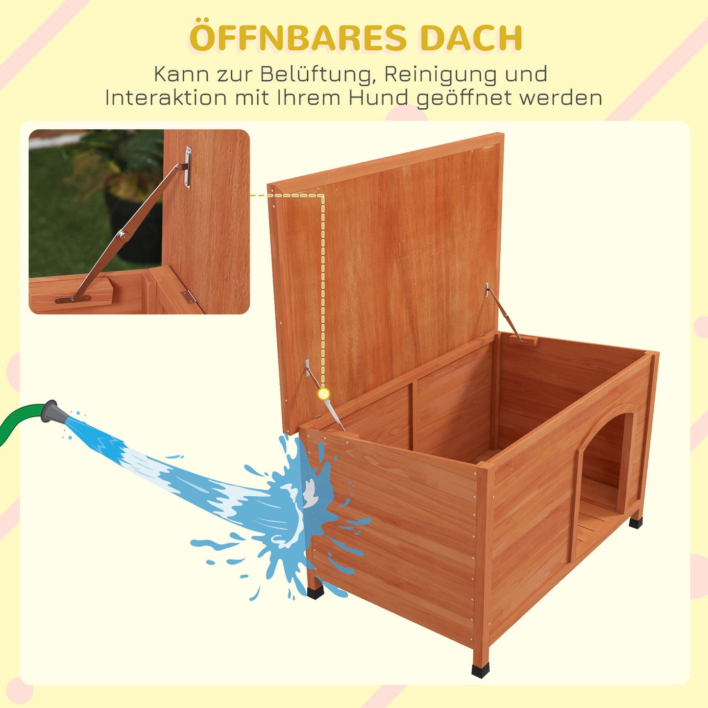 Wooden dog kennel, raised, removable floor, 100 cm