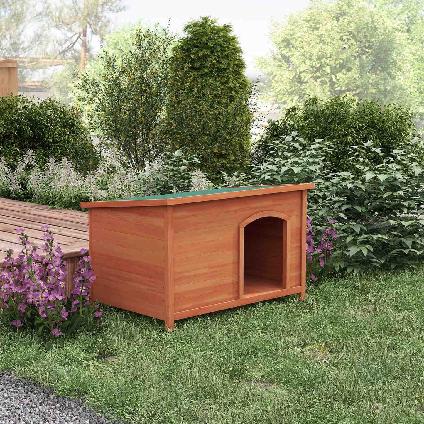 Wooden dog kennel, raised, removable floor, 100 cm