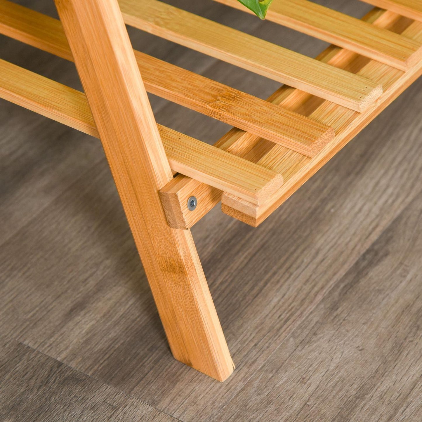 Adjustable Bamboo Plant Stand - Indoor Outdoor Flower Ladder Shelf