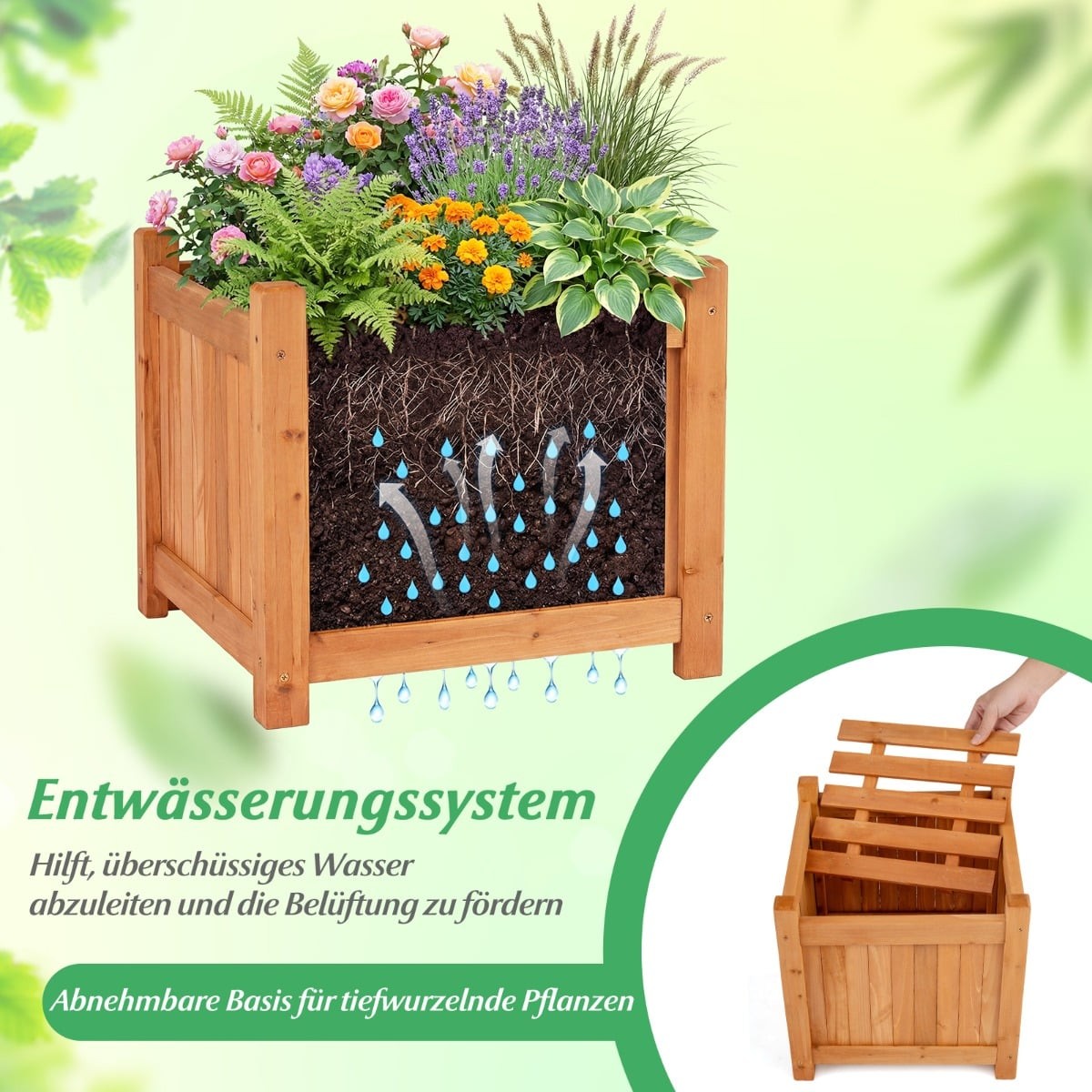 Wooden Garden Bench with Planter Boxes – Durable, Versatile Design