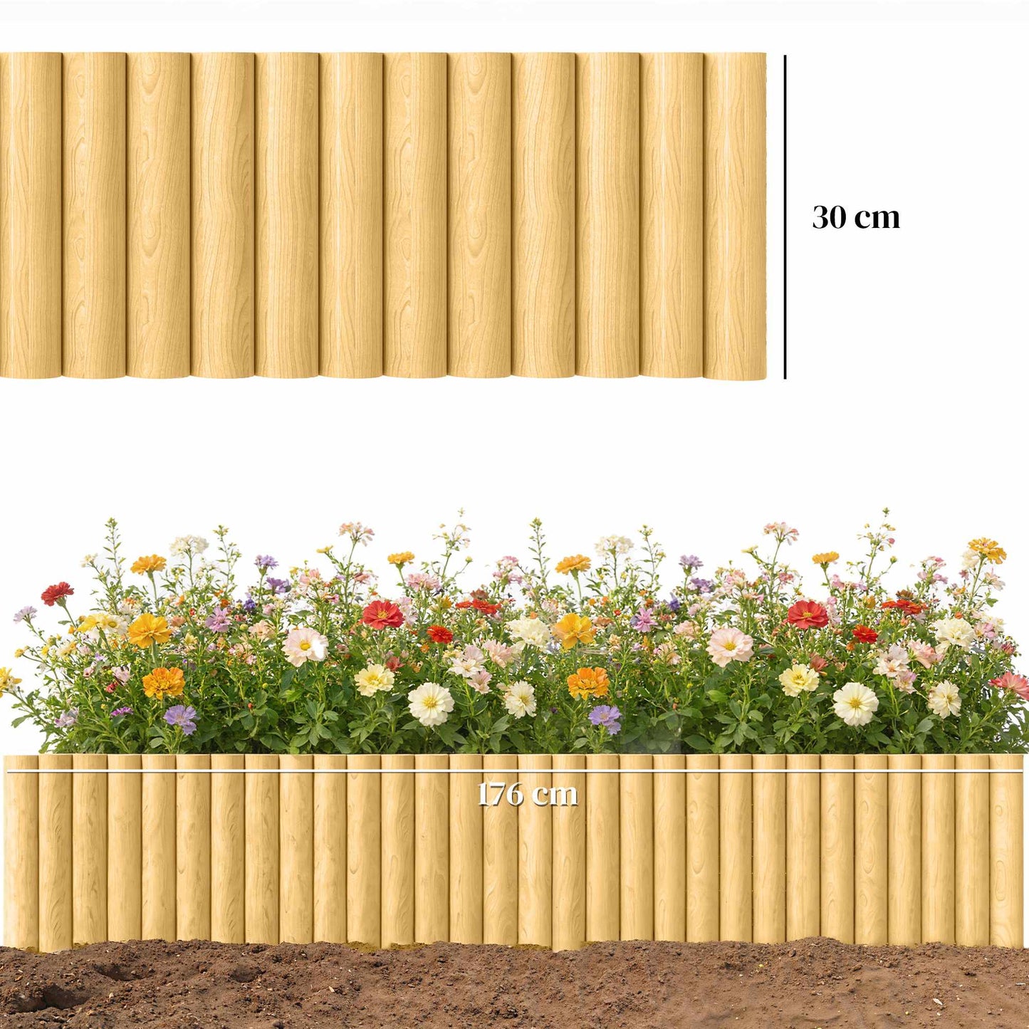 Wooden Garden Fence Panel 176x30 cm – Pet Barrier