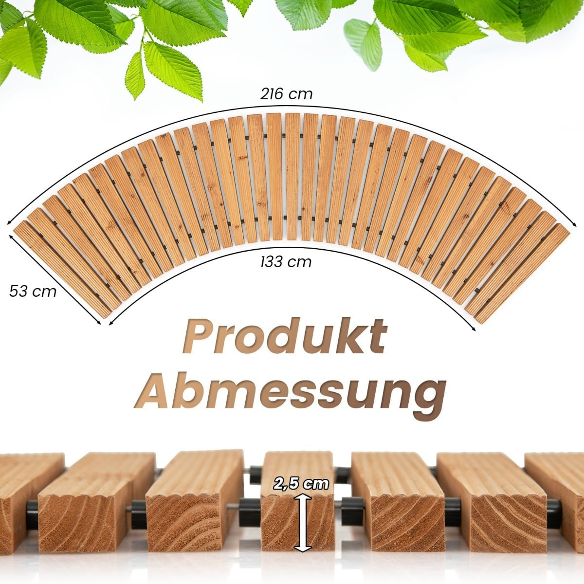 Wooden Garden Pathway – Rollable, Non-Slip, 216 x 53 cm