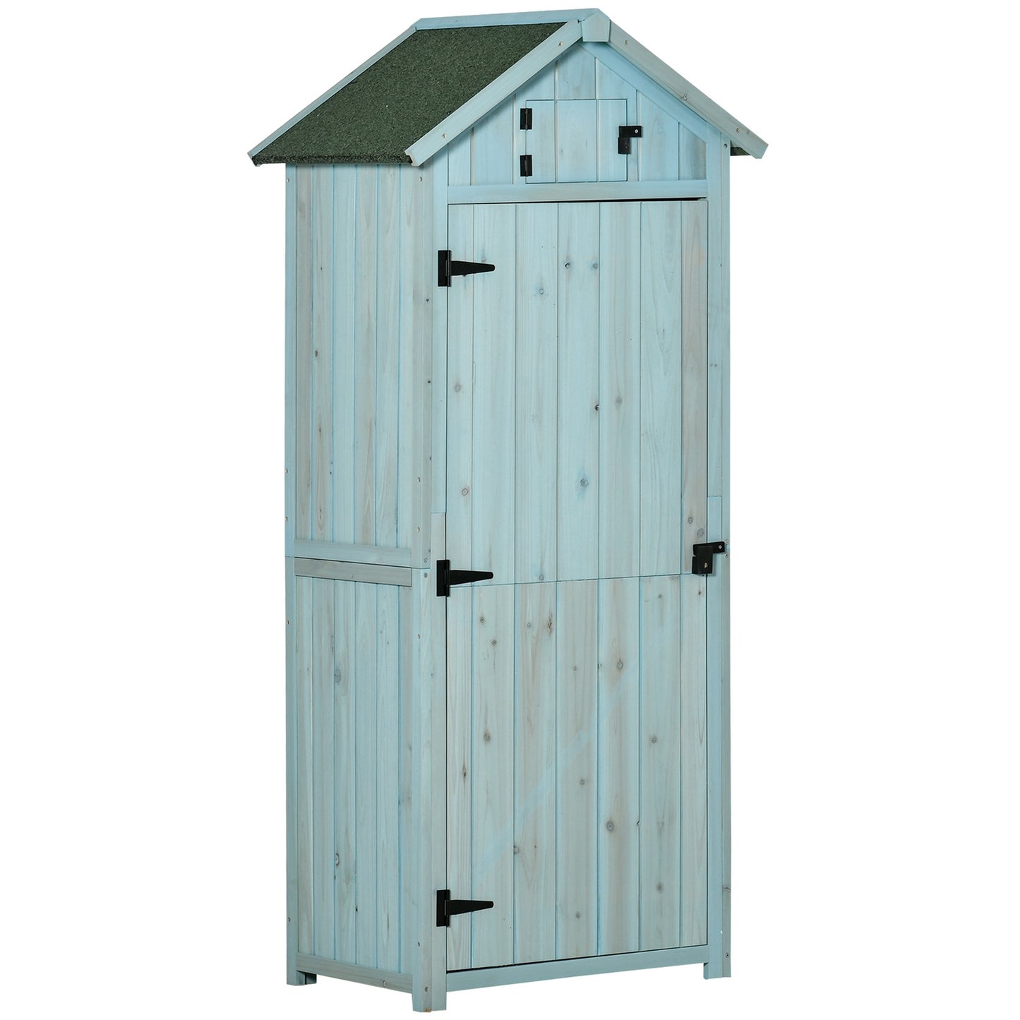 Wooden Garden Shed, Weatherproof, 77x54x179 cm, Blue/Green