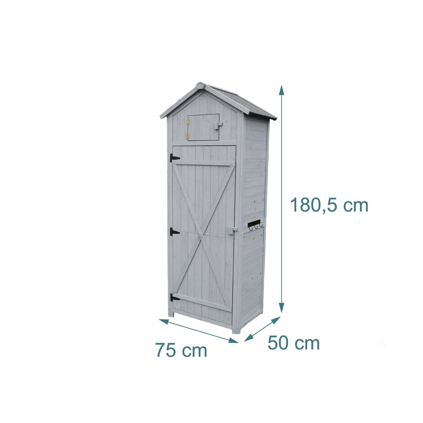 Wooden Garden Tool Shed with Shelves and Weatherproof Roof