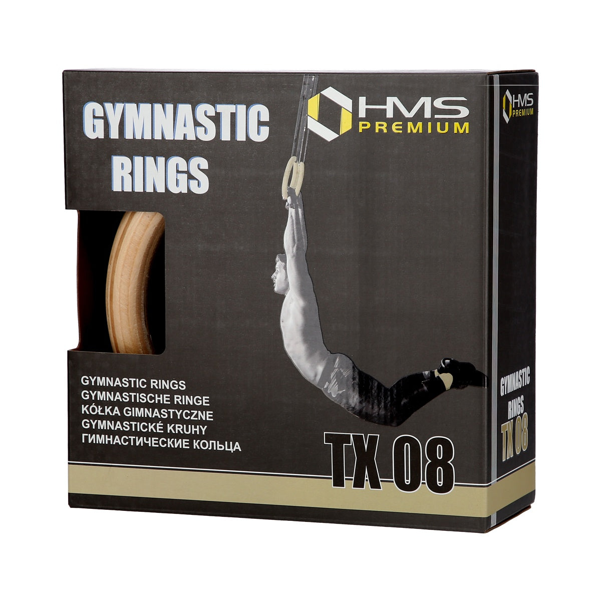 Wooden Gymnastics Rings, Adjustable Straps