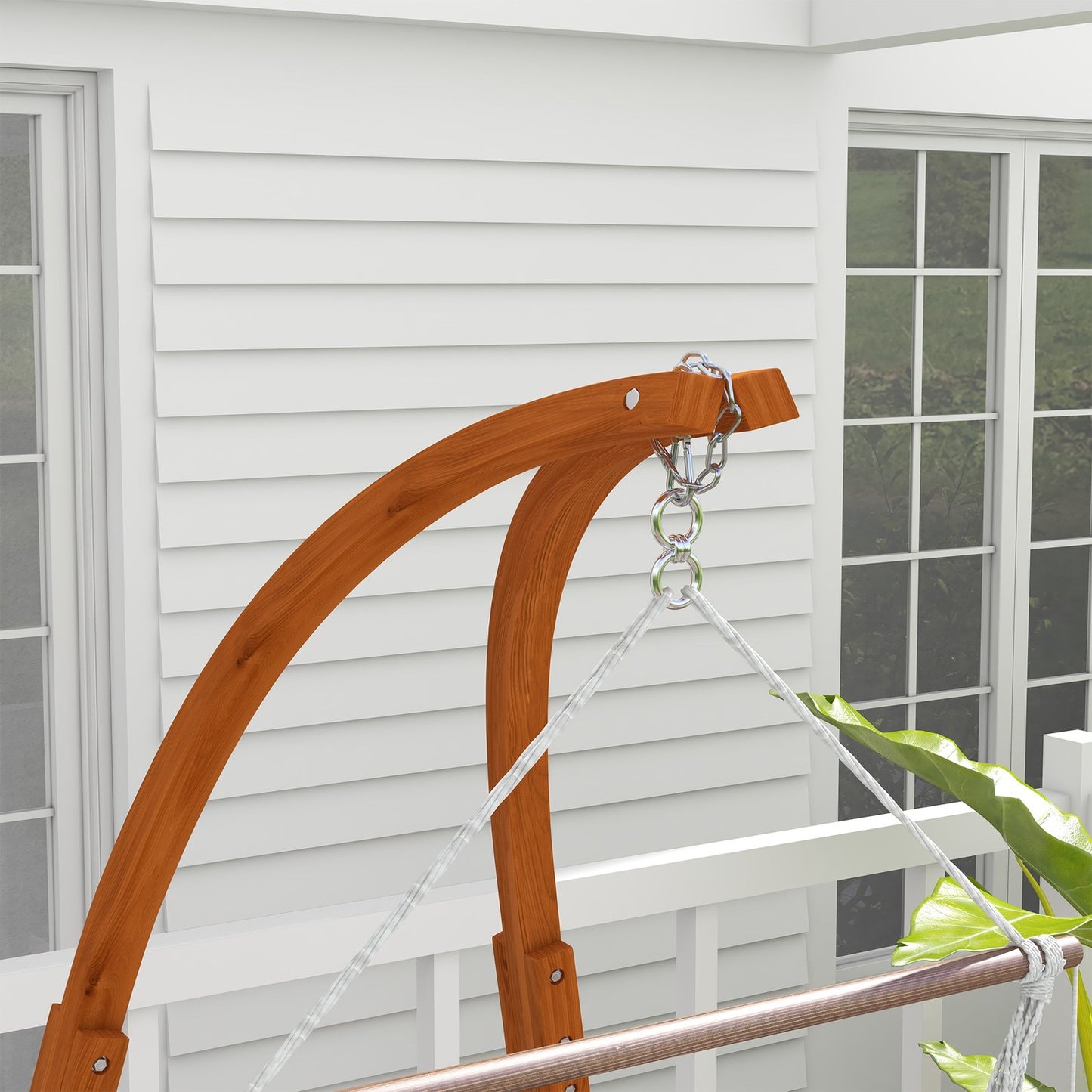 Hanging chair frame made of teak wood, capacity 150 kg, indoor/outdoor