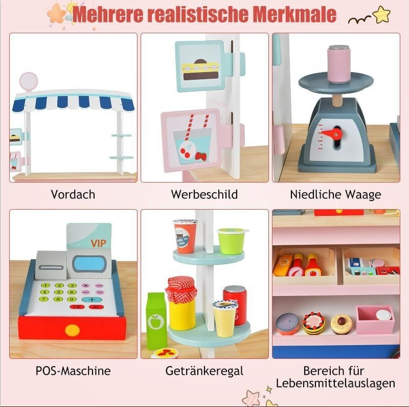 Wooden Kids Food Truck with 30 Accessories, Ages 3+
