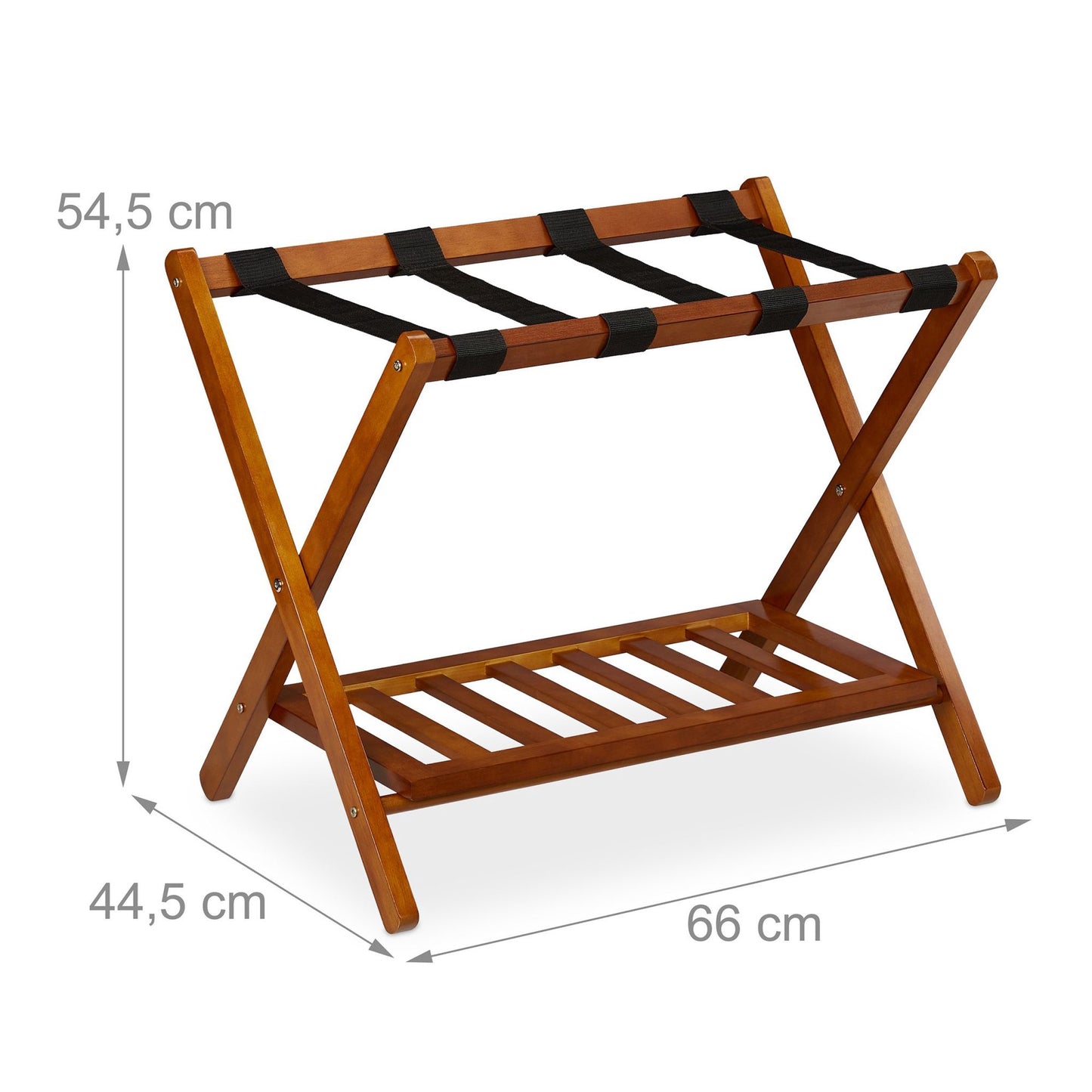 Wooden Luggage Rack Foldup with 2 Racks