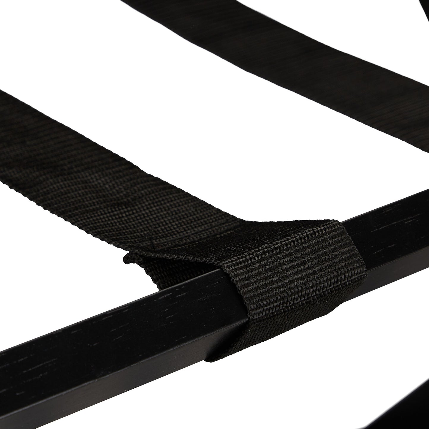 Folding wooden luggage rack with 2 shelves