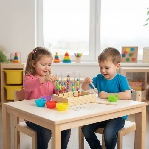 Wooden Montessori Educational Toy, Counting & Colors