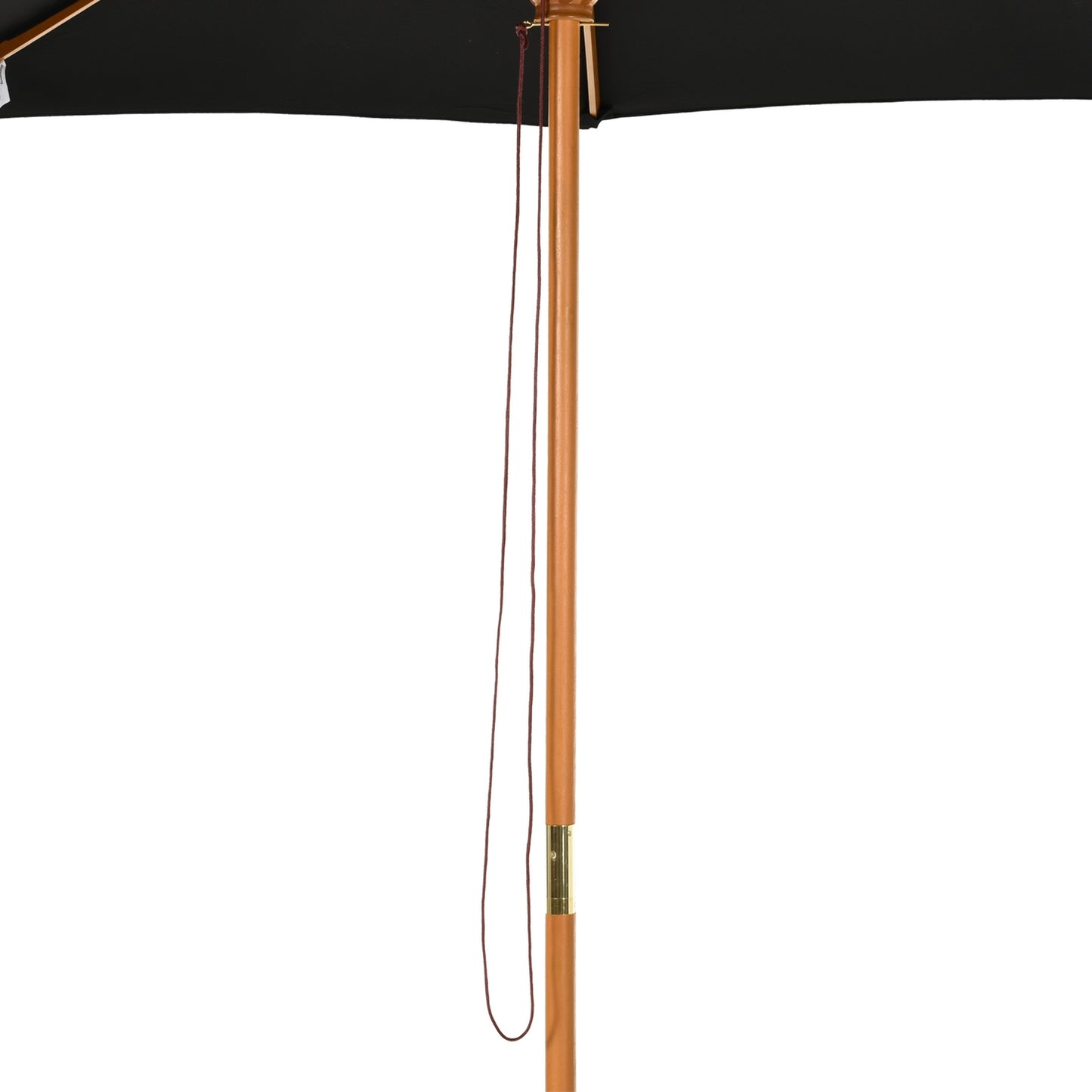 Wooden Bamboo Parasol, 300 Cm, Black, Robust & Elegant