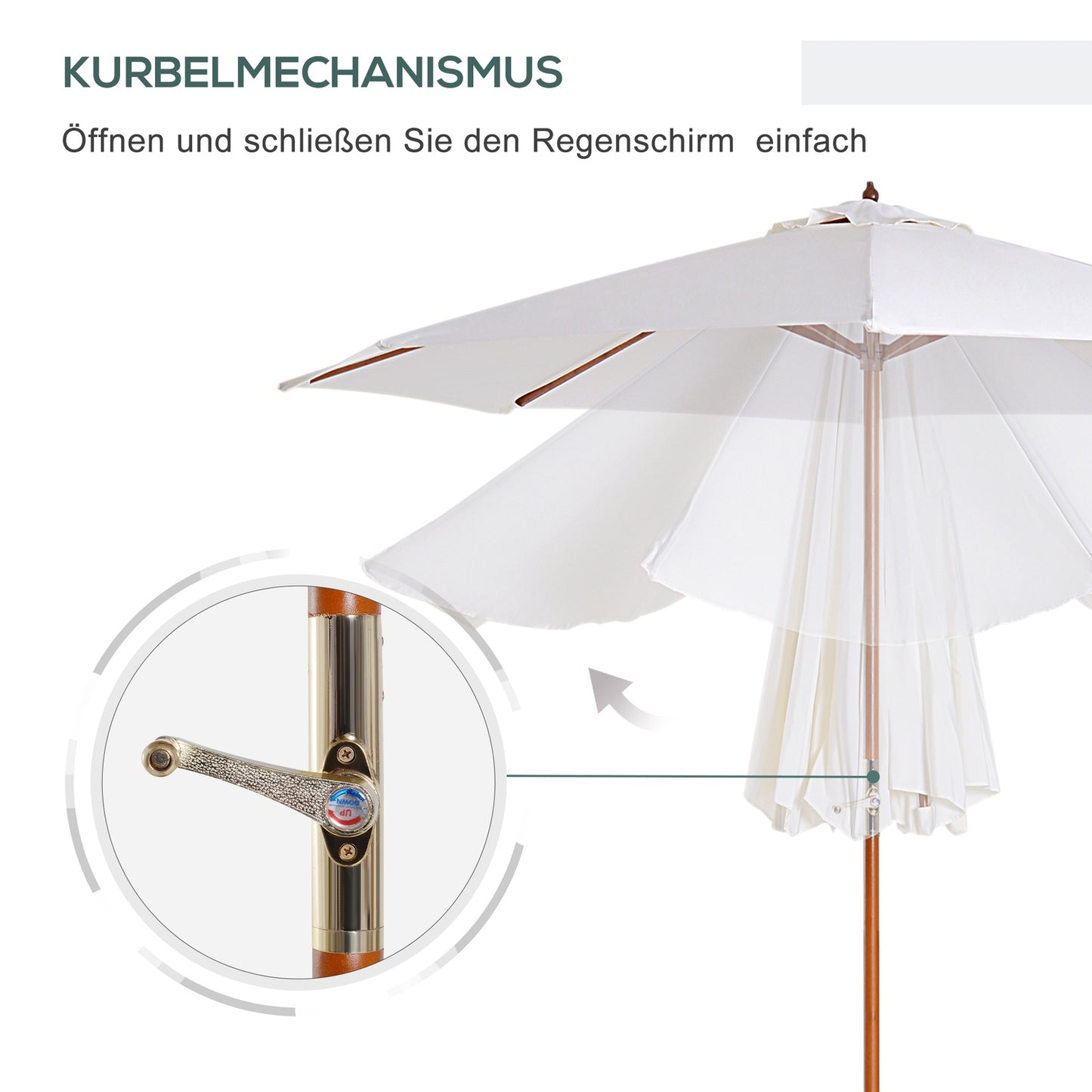 Garden parasol, 2.5 M Cream – Balcony parasol
