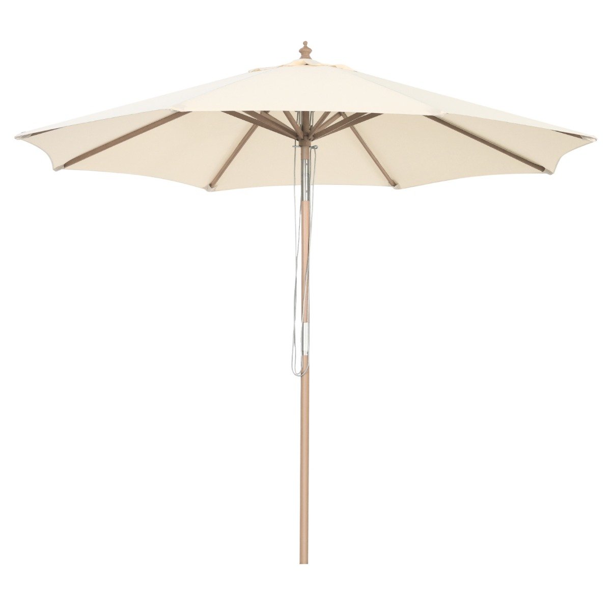Wooden Patio Umbrella, 270 cm, Adjustable Tilt, Beige