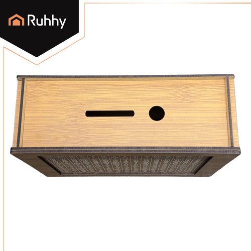 Wooden Piggy Bank with Savings Challenge Cards