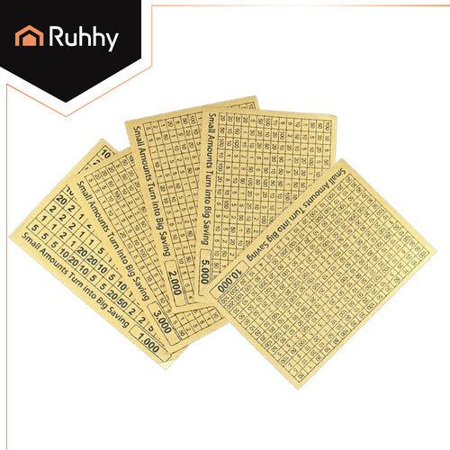 Wooden Piggy Bank with Savings Challenge Cards