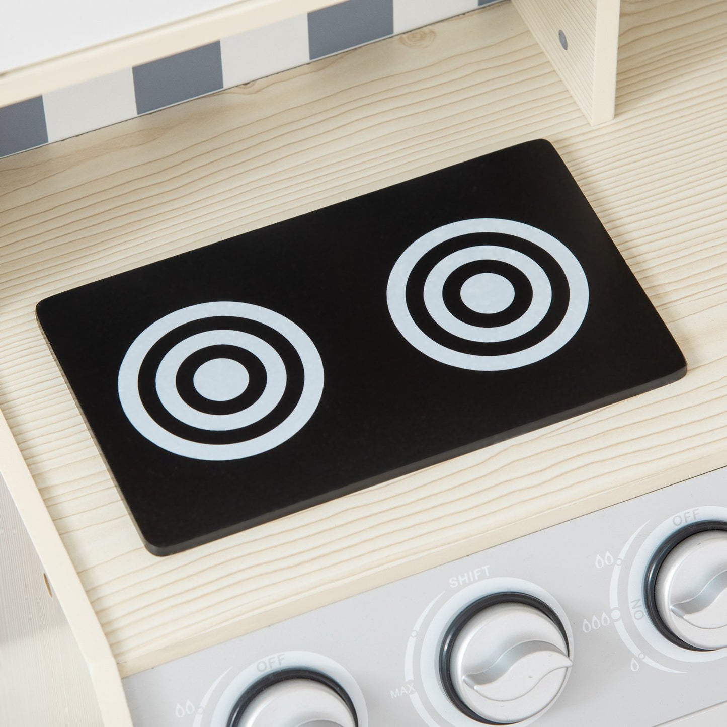Children's wooden play kitchen with fog, light and music