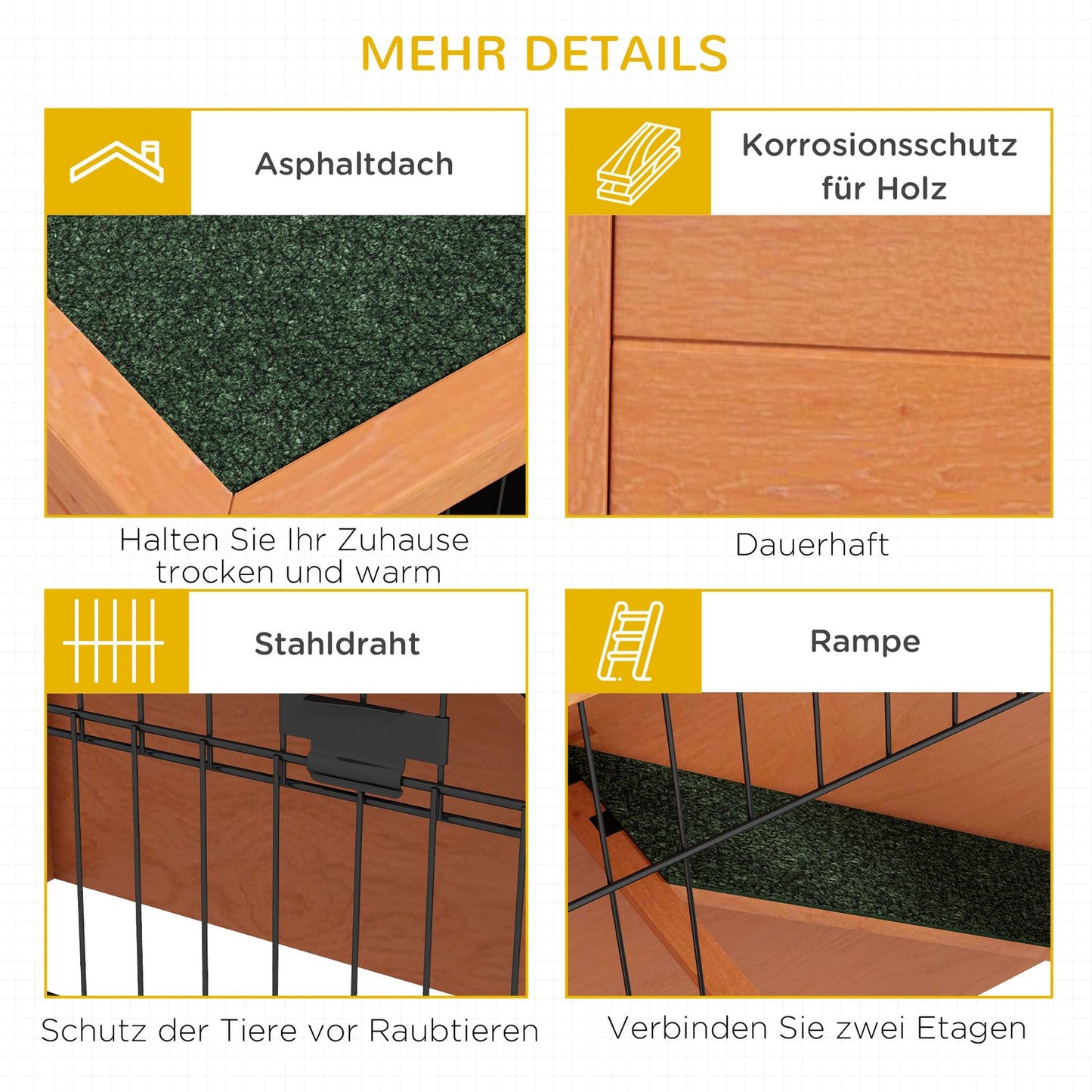2-story wooden rabbit hutch with outdoor ramp