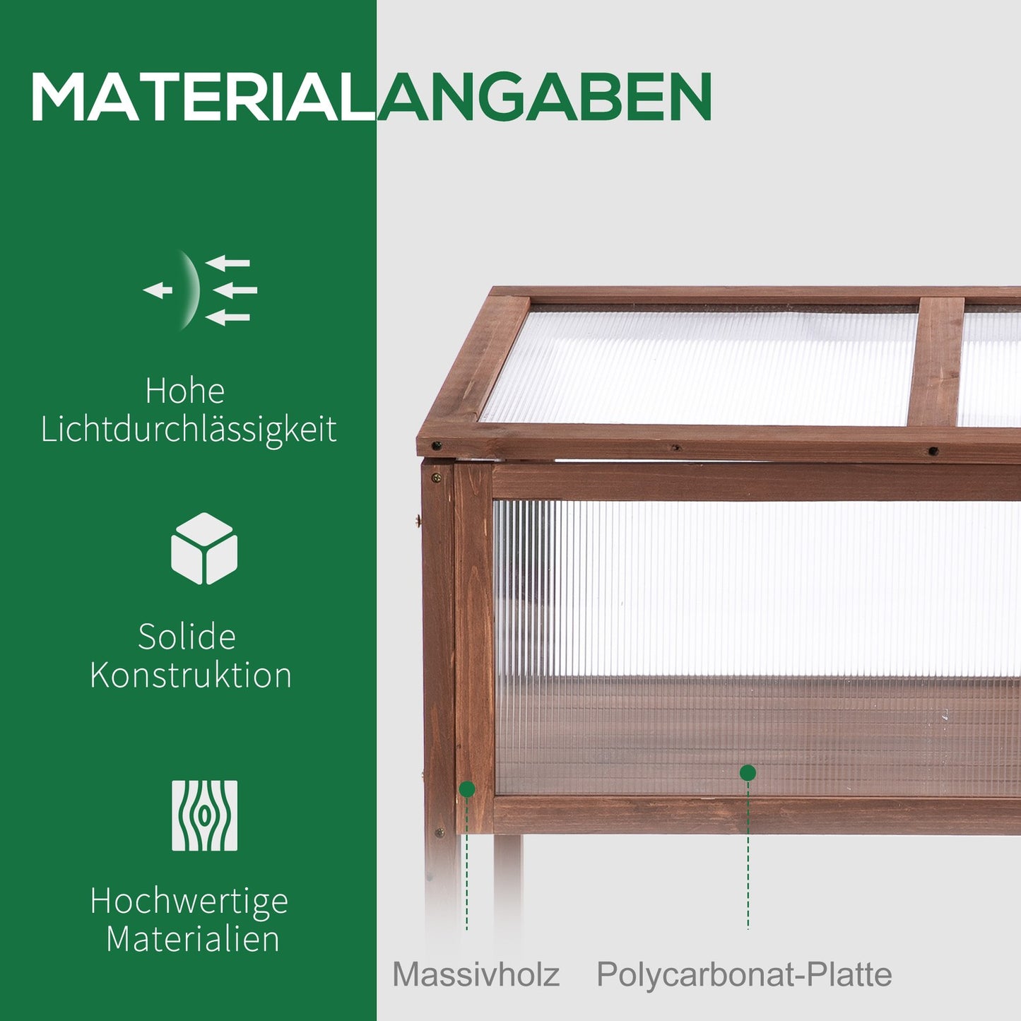 Garden raised bed with cold frame, 90x50x93 cm