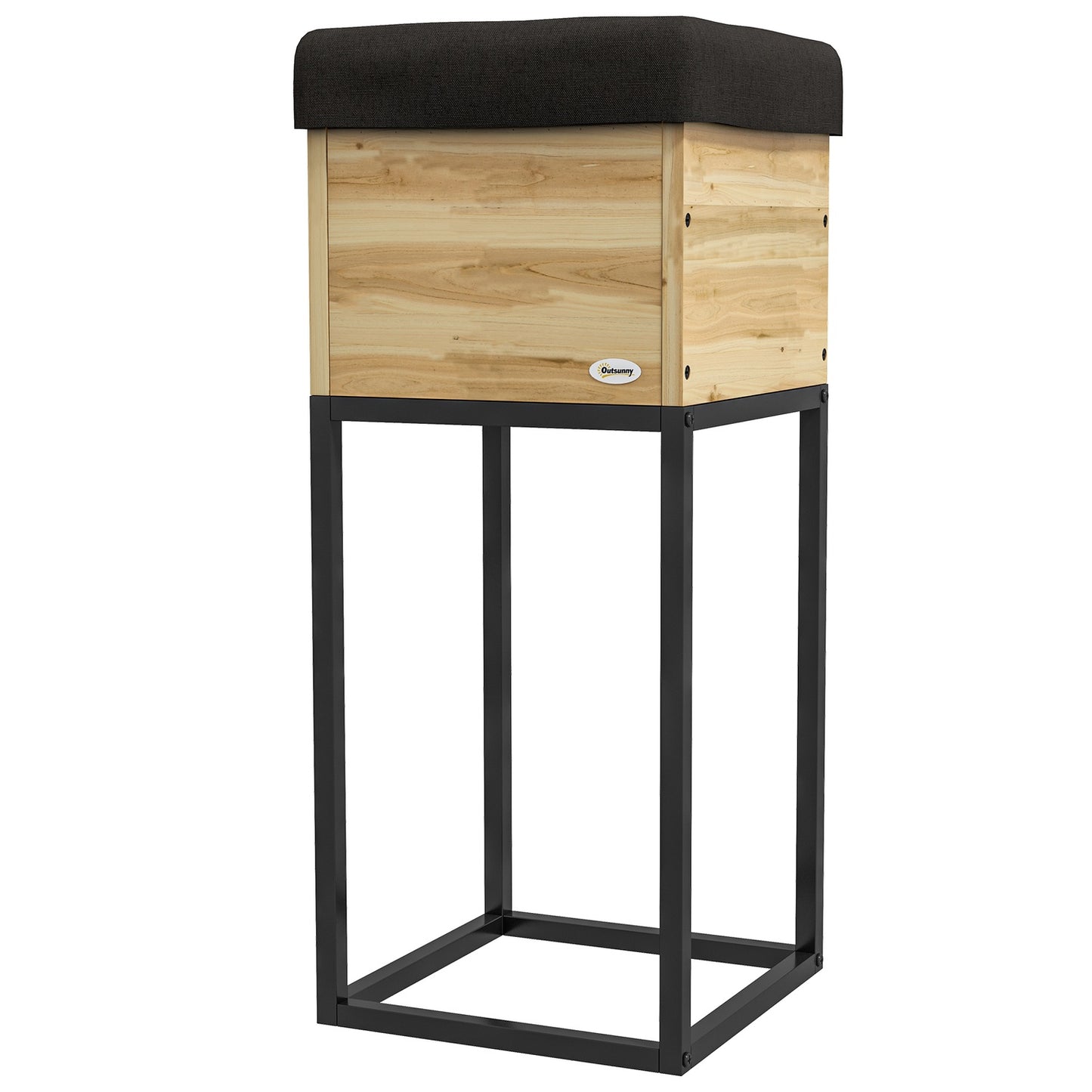 Raised wooden bed with steel legs, 22x22x54cm Garden box