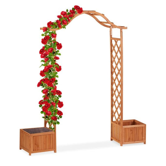 Wooden Rose Arch with 2 Planter Boxes