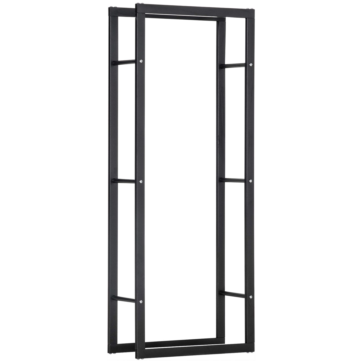 Vertical wooden shelf, capacity 100 kg, metal frame, 60x25x150 cm
