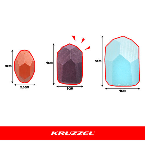 Wooden Stone Blocks for Kids – 16-Piece Set, Multi-Colored