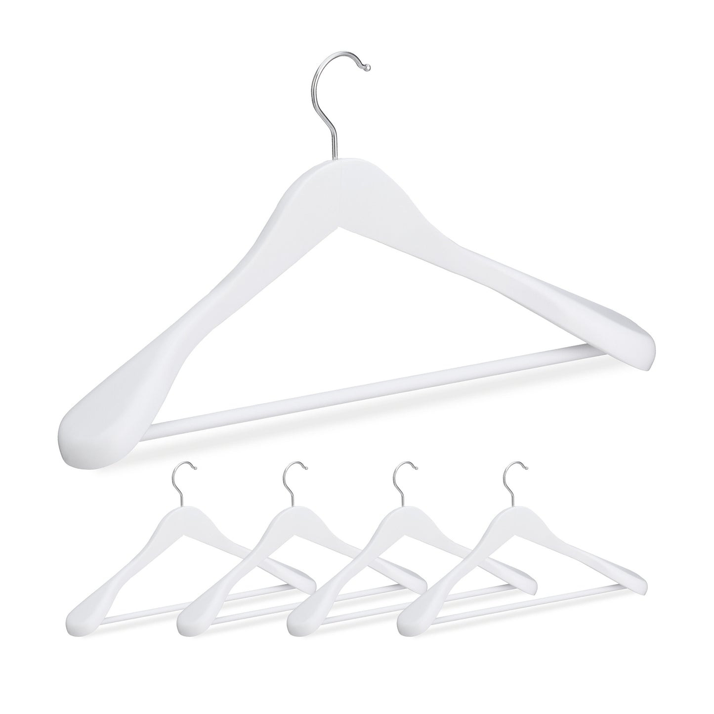 Wooden Suit Hangers, Set of 5, 360° Swivel Hooks