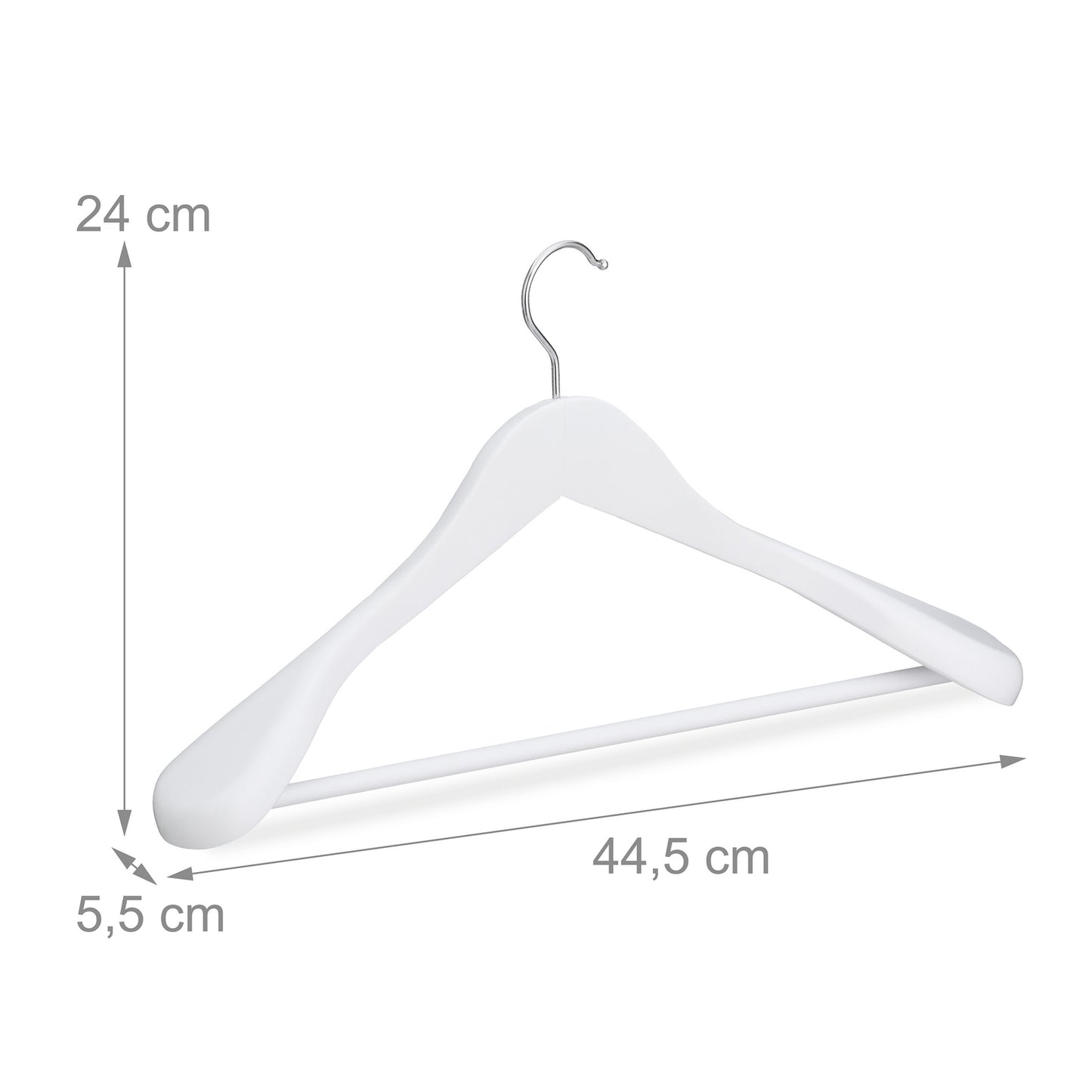 Wooden Suit Hangers, Set of 5, 360° Swivel Hooks
