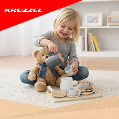 Wooden Tea Set for Kids – 16-Piece Play Set