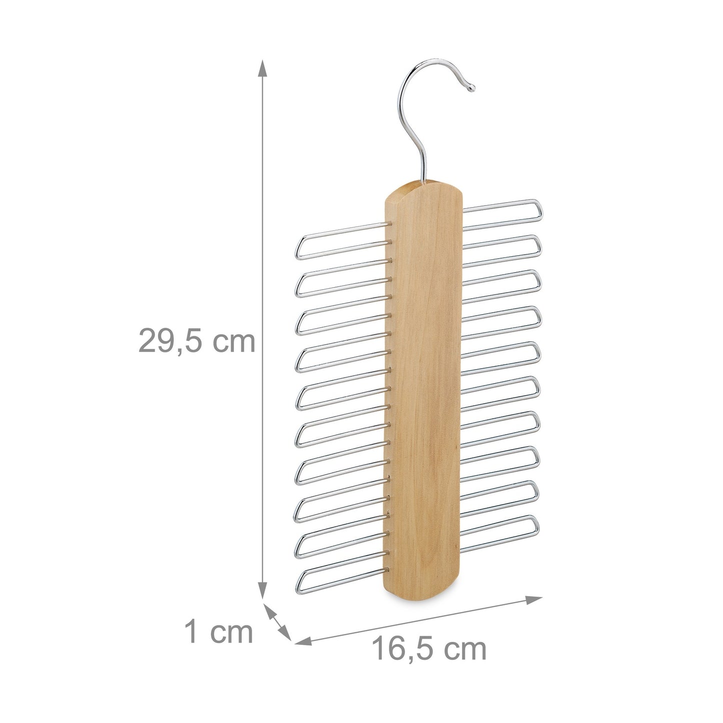 Wooden Tie Hanger – Holds 20 Ties, Wardrobe Organizer