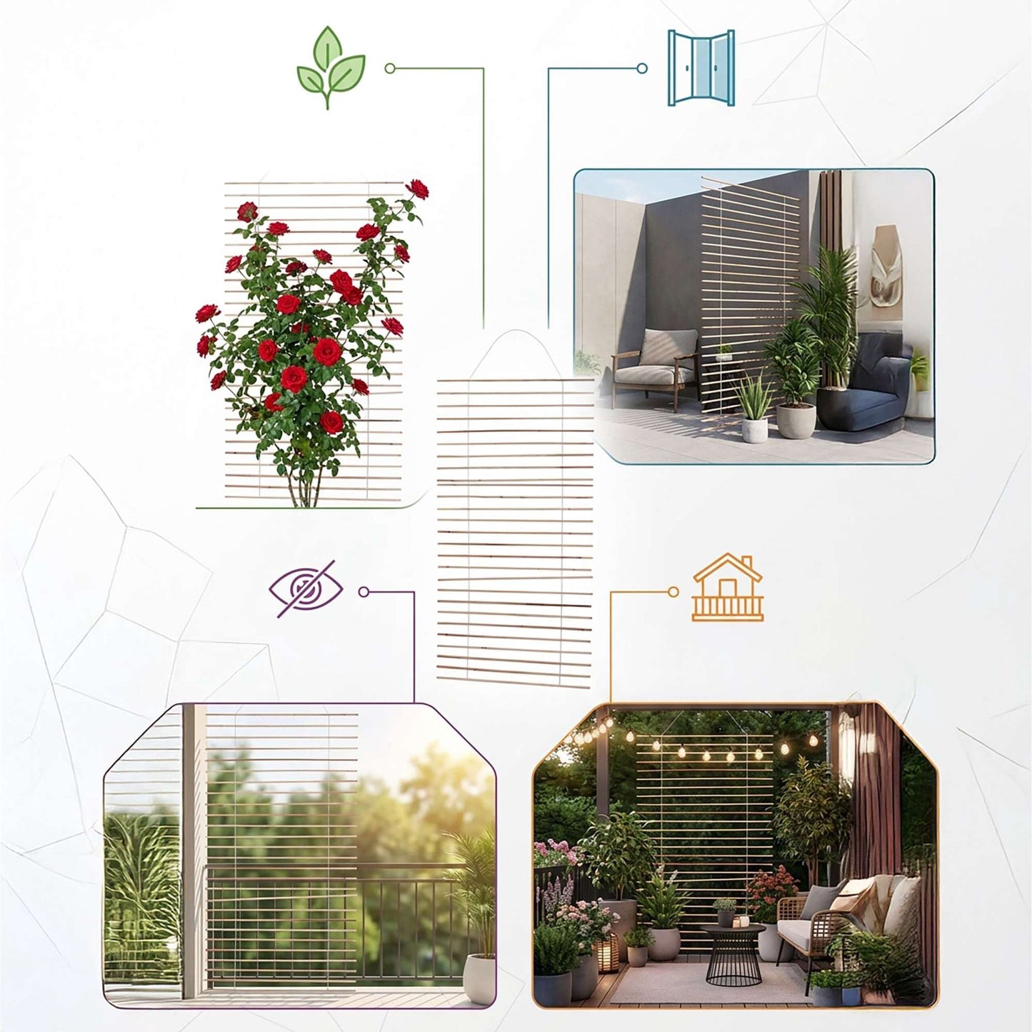 Wooden Trellis 200x100 cm for Privacy and Plants