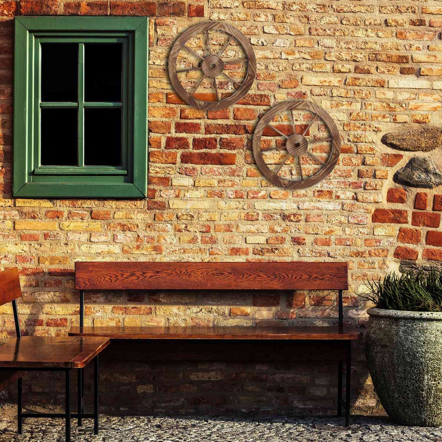 Wooden Wagon Wheel Set of 2