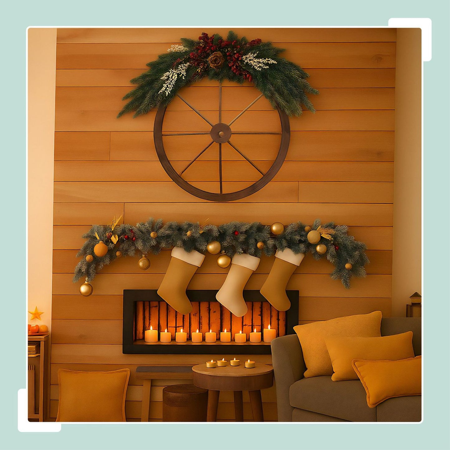 Wooden Wagon Wheels, 75 cm, Set of 2, Rustic Decor