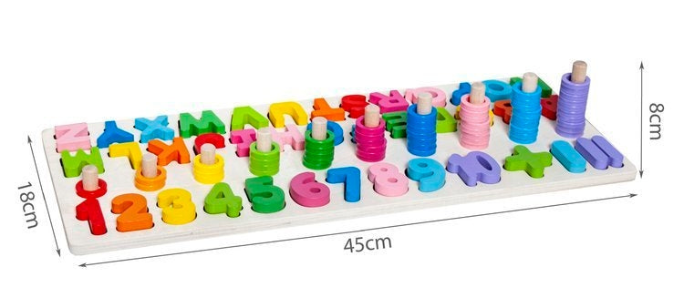 Wooden alphabet and numbers puzzle