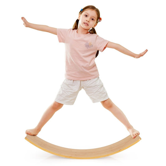 Wooden balance board bamboo board 90 x 30 x 16.5 cm natural