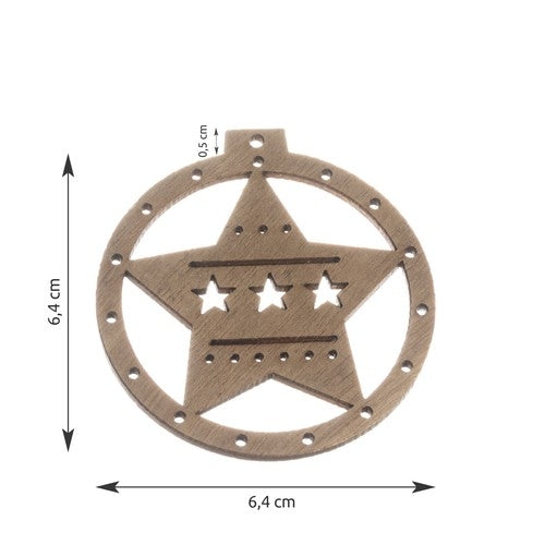 Wooden baubles - 10 pcs