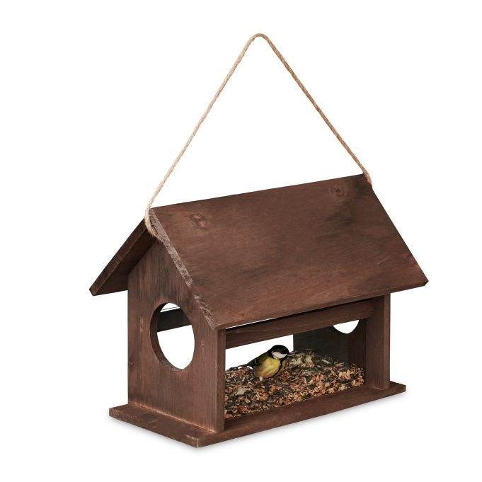 Wooden bird feeder