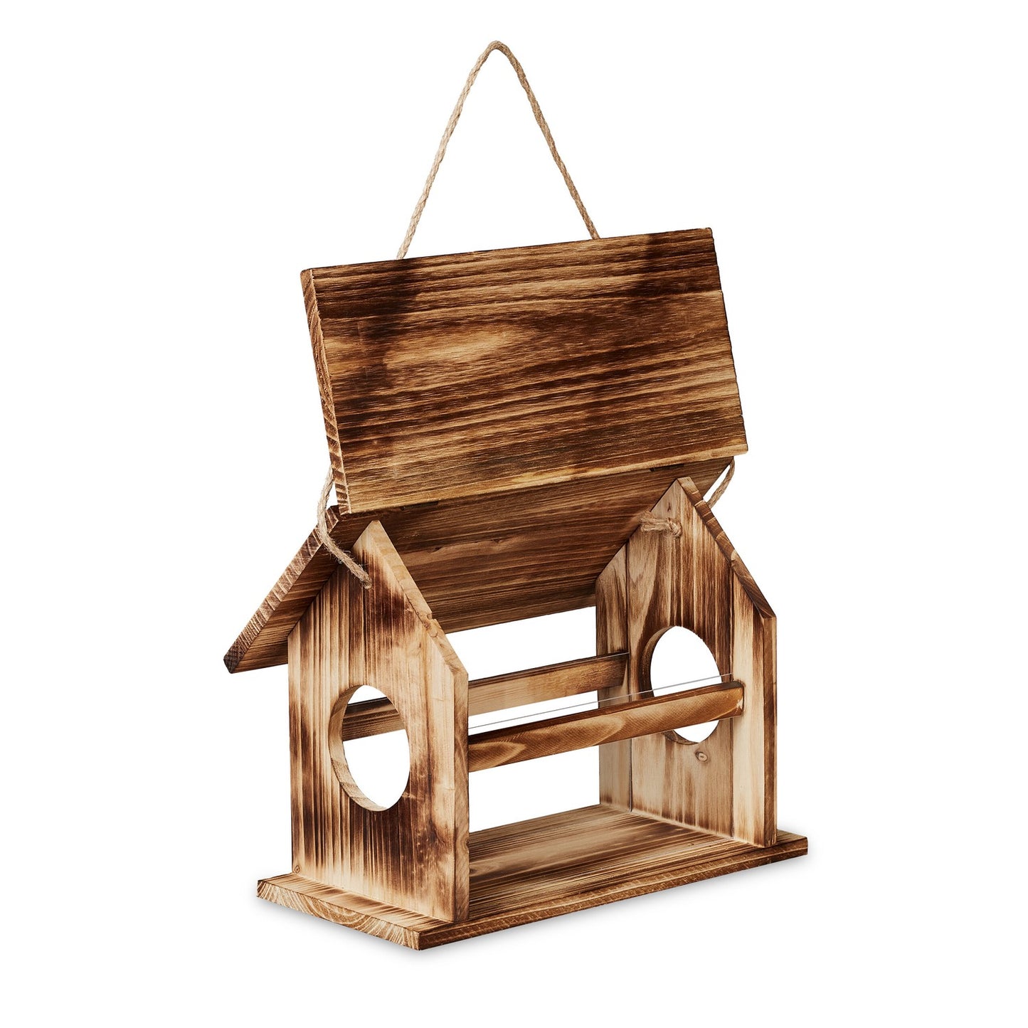 Wooden bird feeder