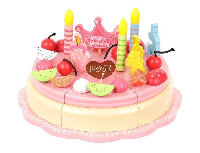 Wooden birthday cake