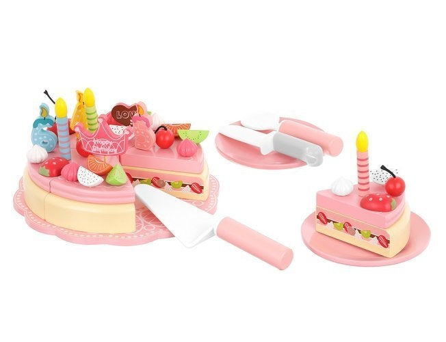 Wooden birthday cake