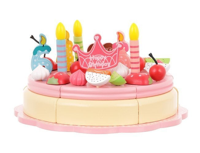 Wooden birthday cake