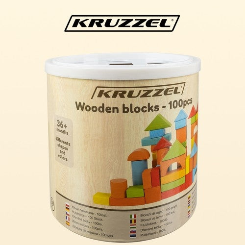 Wooden blocks - 100 pcs. Kruzzel 22666