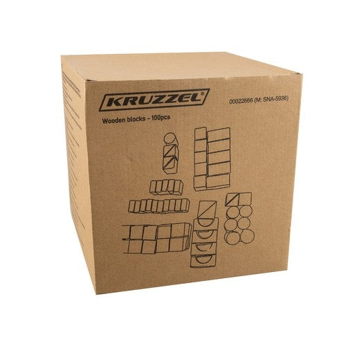 Wooden blocks - 100 pcs. Kruzzel 22666