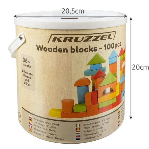Wooden blocks - 100 pcs. Kruzzel 22666