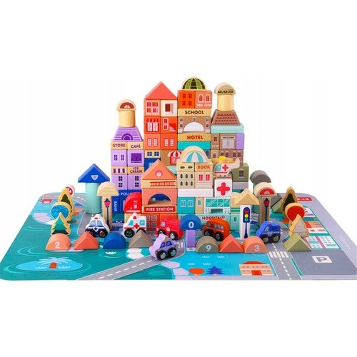 Wooden blocks 115 pcs - city 23519
