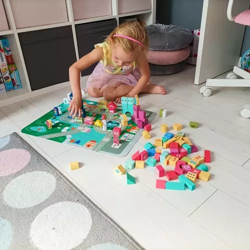 Wooden blocks - city 100 pcs. Kruzzel 19 159