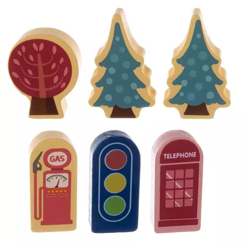 Wooden blocks - city 100 pcs. Kruzzel 19 159