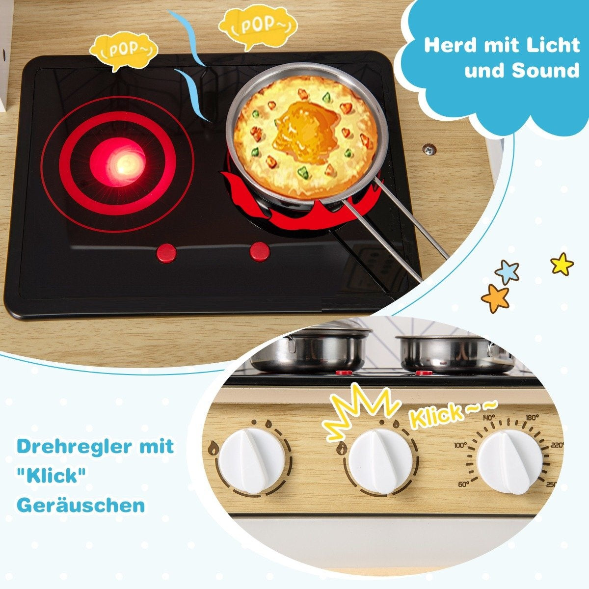 Wooden children's kitchen with microwave & stove & sink & oven play kitchen children's kitchen white